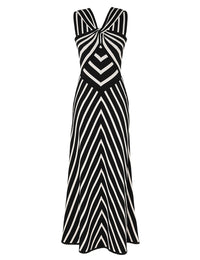 Zimmermann Dress Illuminate Halter Dress, Black/Cream Soho-Boutique