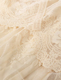 Zimmermann Dress Luna Tiered Lace Slip, Cream Soho-Boutique