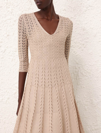 Zimmermann Dress Natura Knit Lace Dress, Natural Soho-Boutique