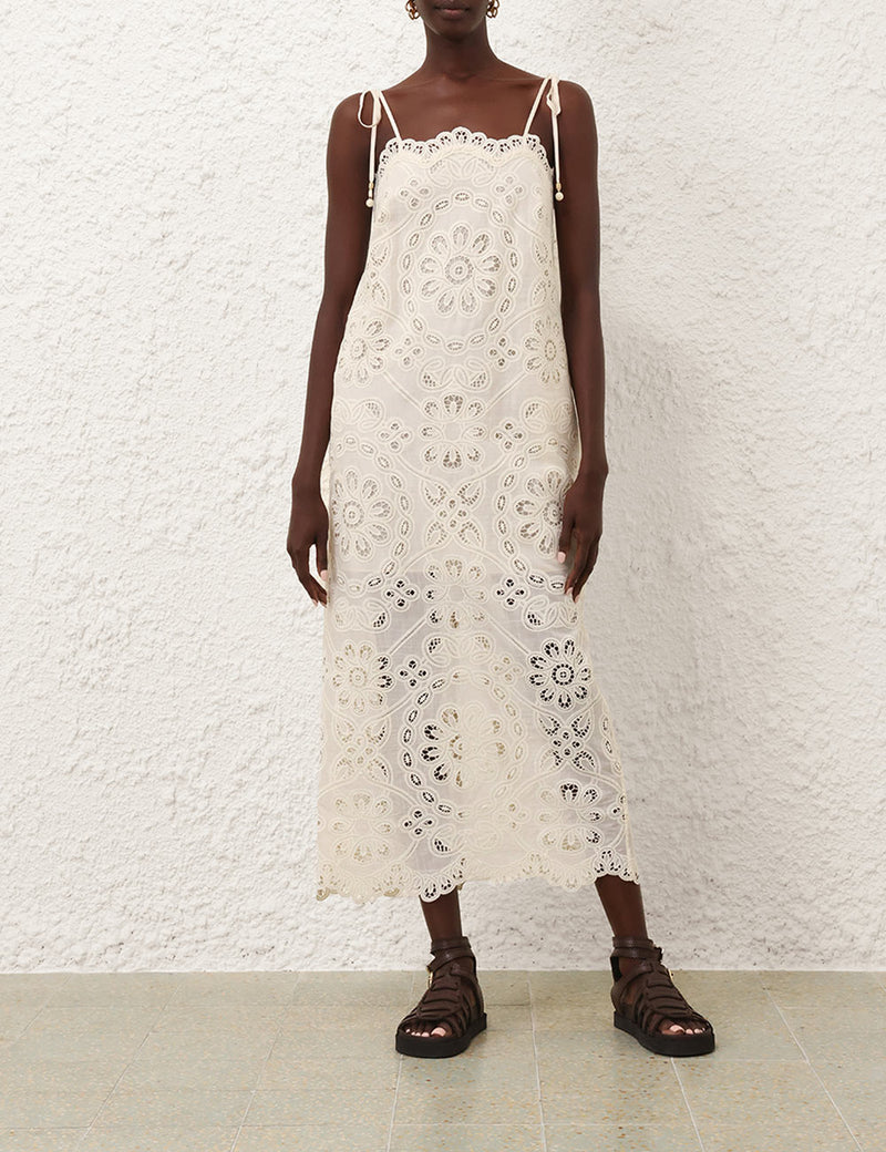 Zimmermann Dress Rhiannon Embroidered Dress, Ivory Soho-Boutique
