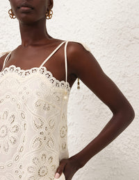 Zimmermann Dress Rhiannon Embroidered Dress, Ivory Soho-Boutique