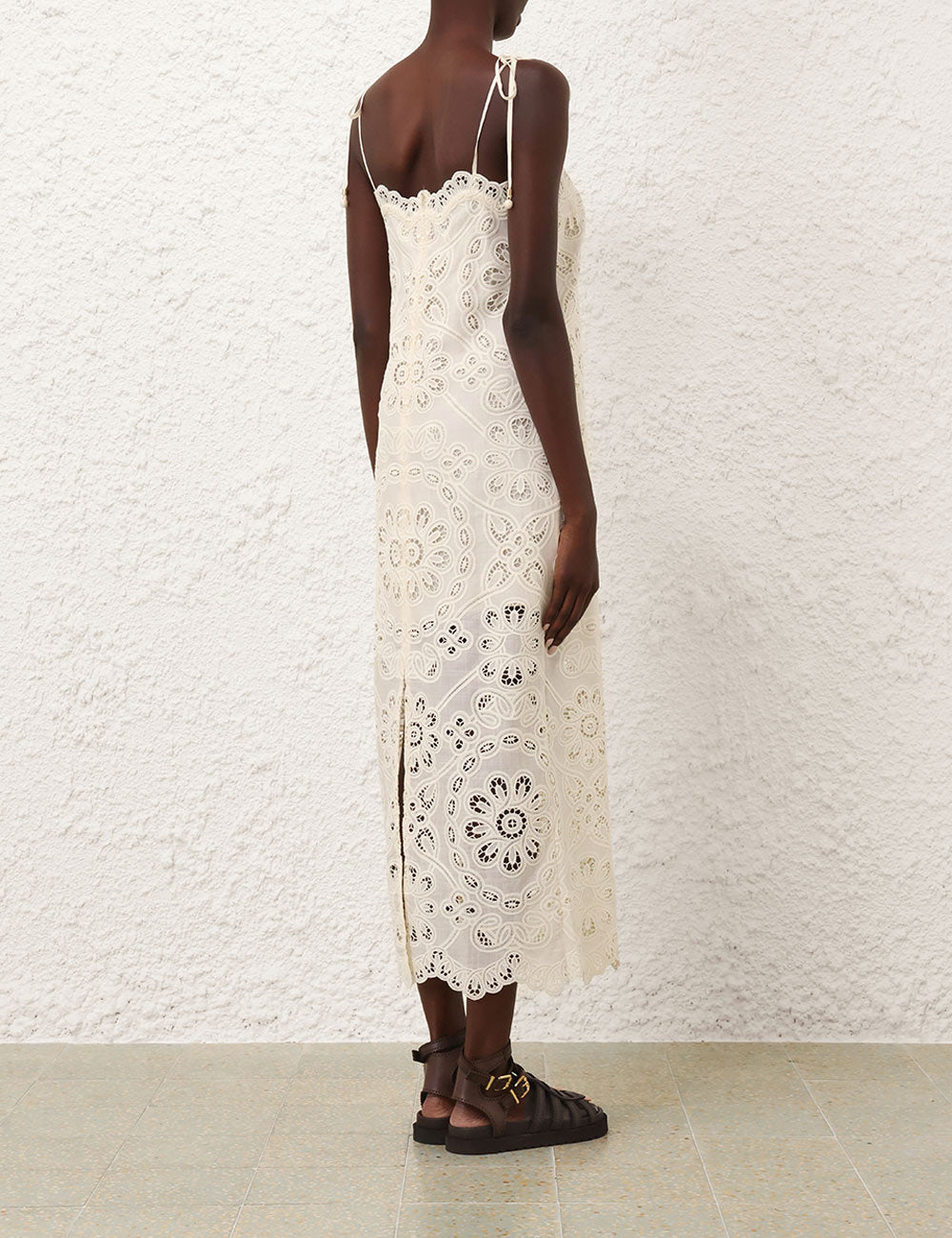 Zimmermann Dress Rhiannon Embroidered Dress, Ivory Soho-Boutique