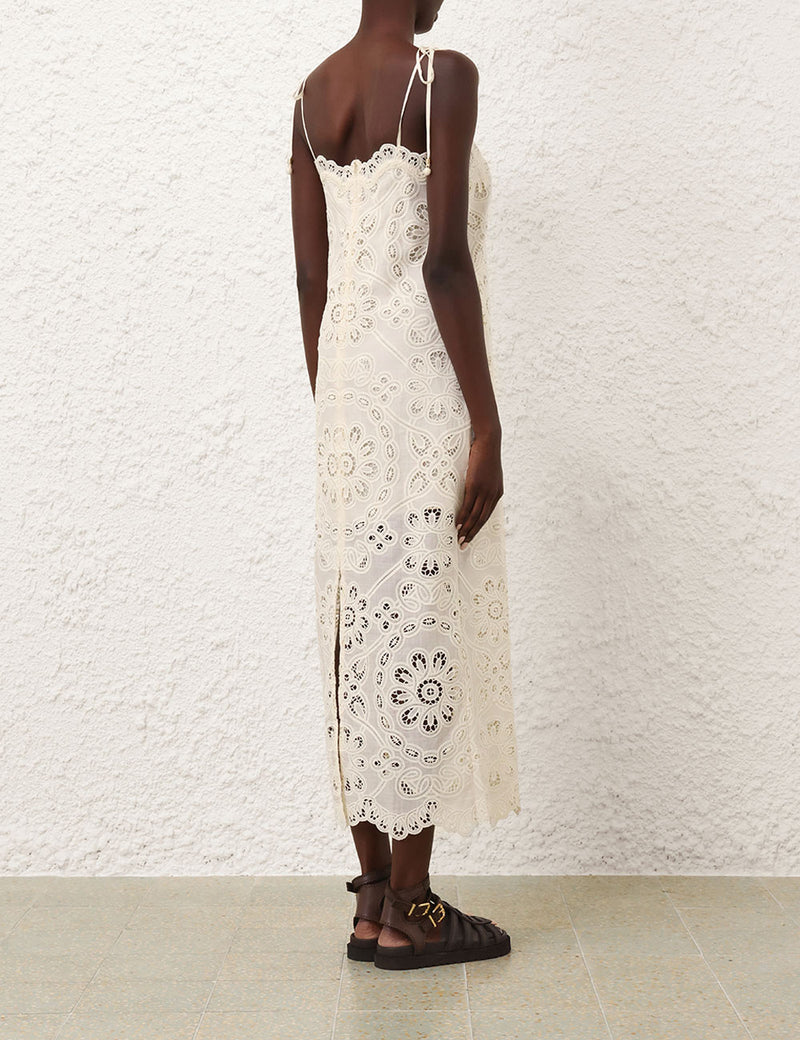 Zimmermann Dress Rhiannon Embroidered Dress, Ivory Soho-Boutique