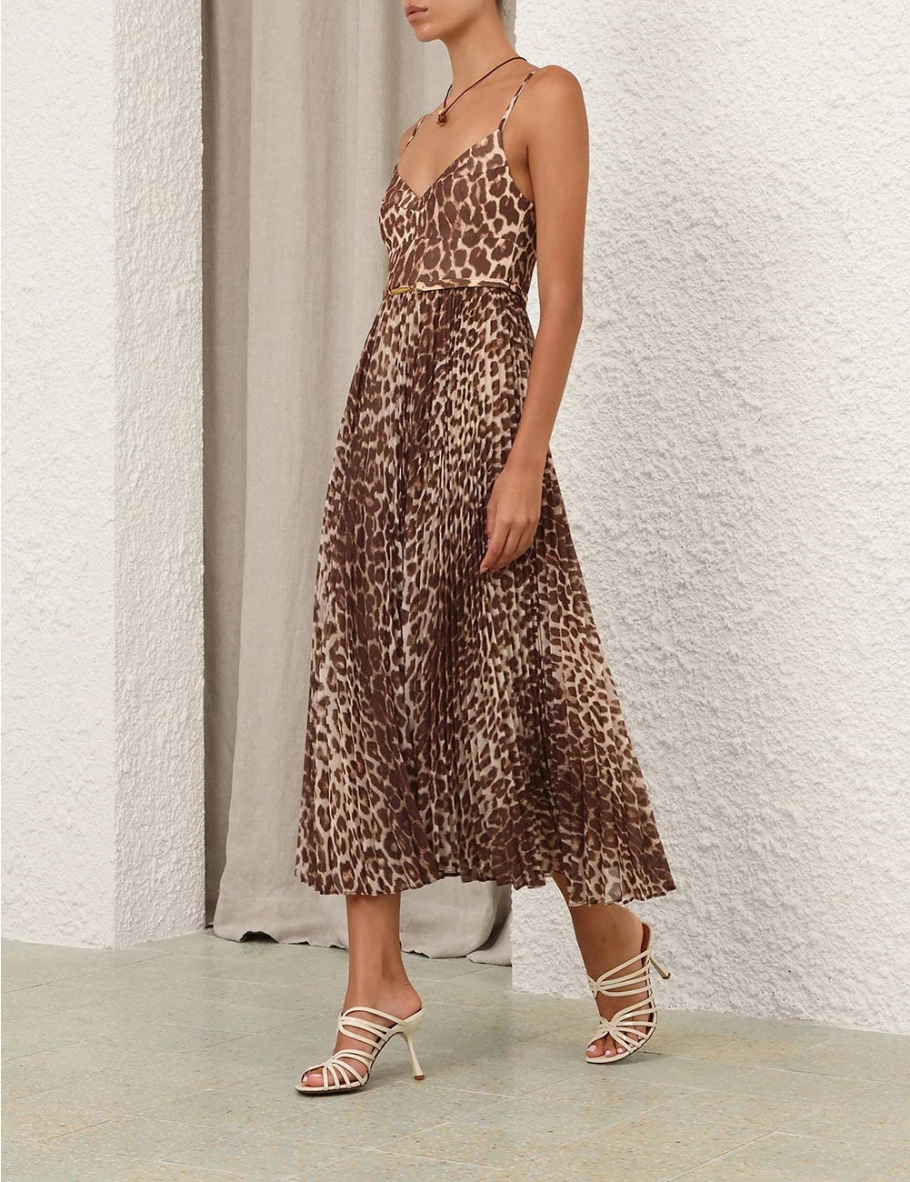 ZIMMERMANN Sunray Pleated Picnic Dress | Leopard