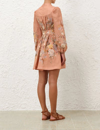 Zimmermann Dress Tallow Plunge Mini Dress, Pink Multi Floral Soho-Boutique