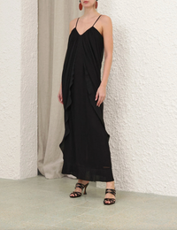 Zimmermann Dress Valiant Floating Slip Dress, Black Soho-Boutique
