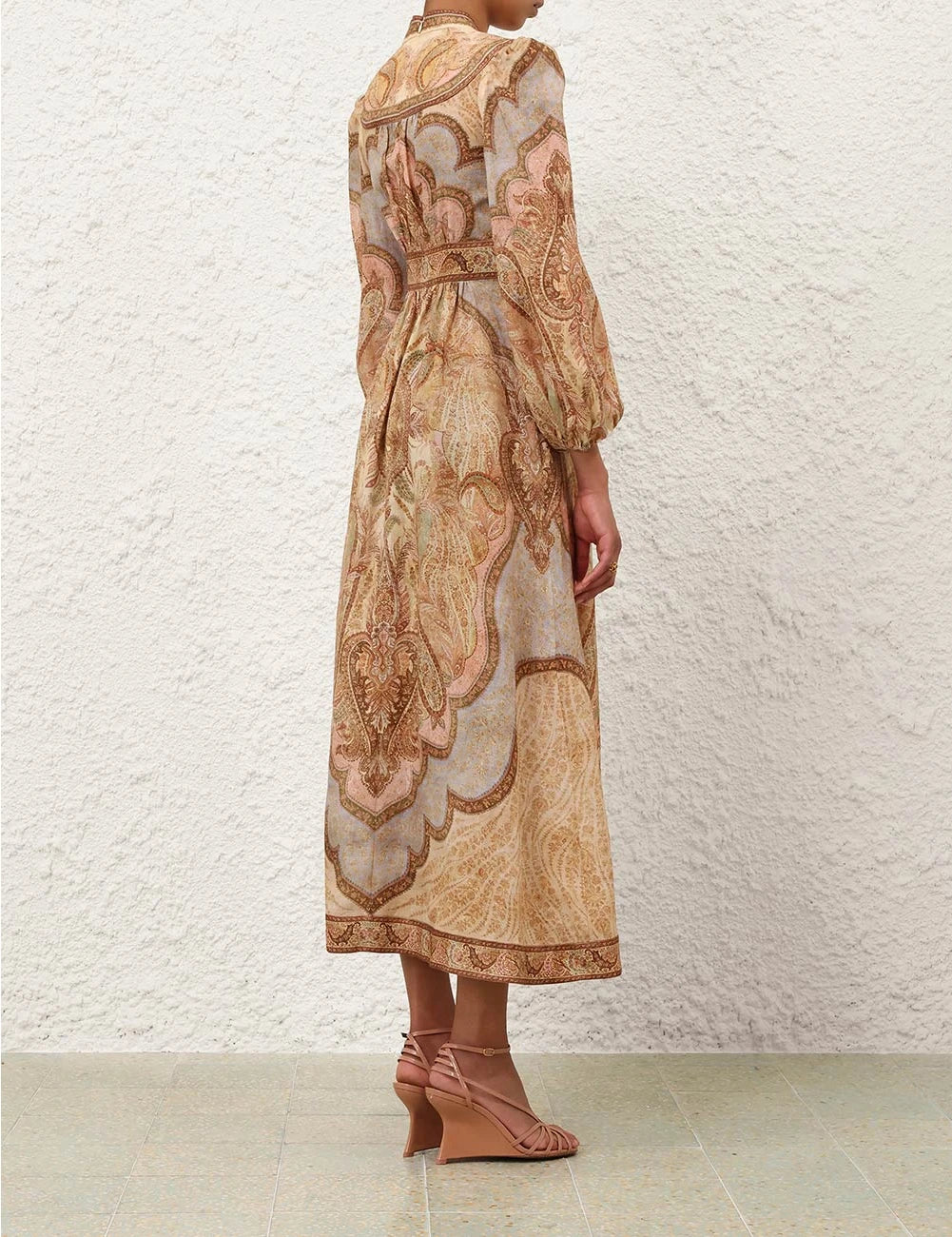 ZIMMERMANN Wanderlust Plunge Midi Dress | Tapestry Multi | Size 1 ZIMMERMANN Wanderlust Plunge Midi Dress | Tapestry Multi | Size 1
