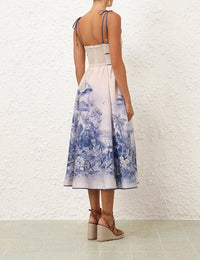 Zimmermann Dress Wylie Picnic Dress, Blue Palm Soho-Boutique