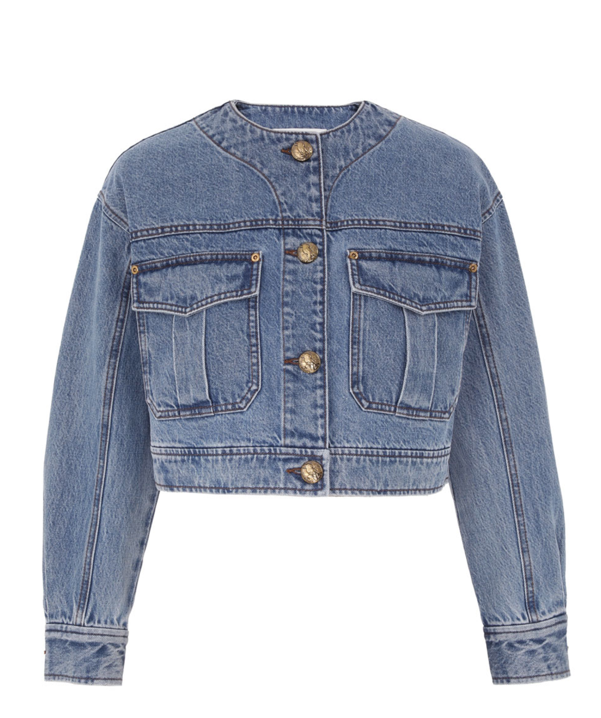 Zimmermann Jacket Denim Cropped Jacket, Dawn Blue Soho-Boutique