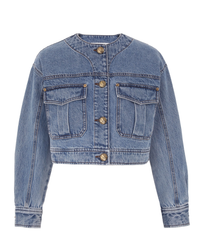 Zimmermann Jacket Denim Cropped Jacket, Dawn Blue Soho-Boutique