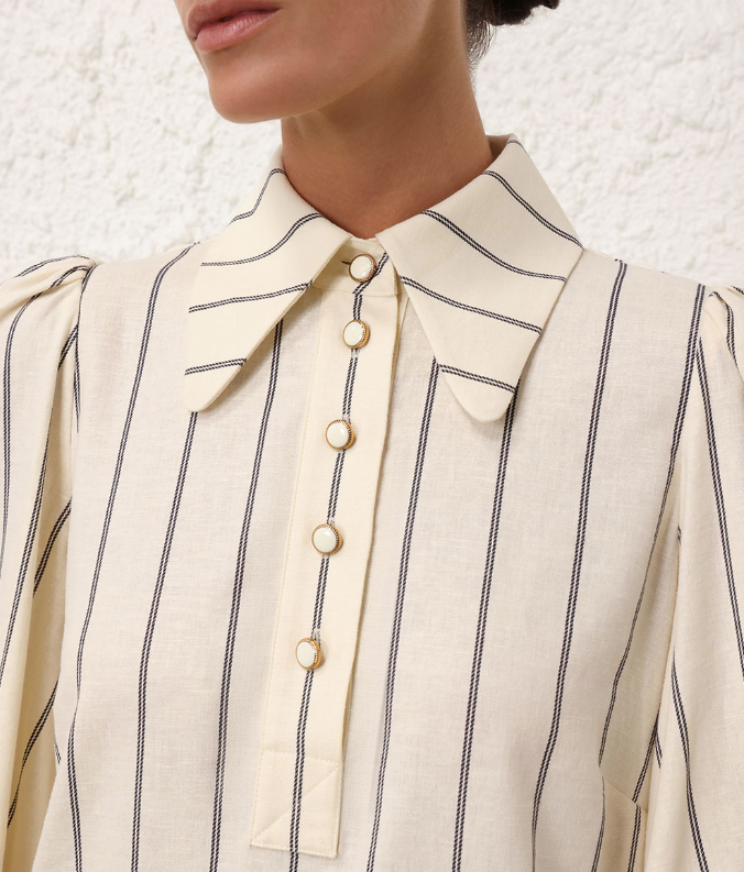 Zimmermann Natura Stripe Tunic Dress, Navy/Cream Stripe Soho-Boutique