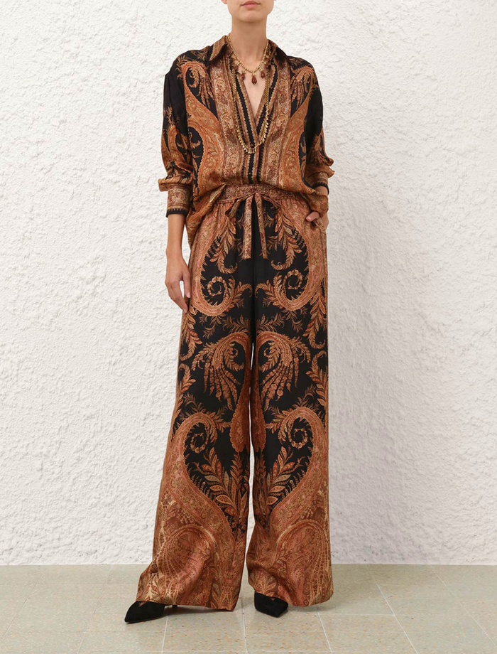 Zimmermann Pant Hypnotic Track Pant, Black Paisley Soho-Boutique