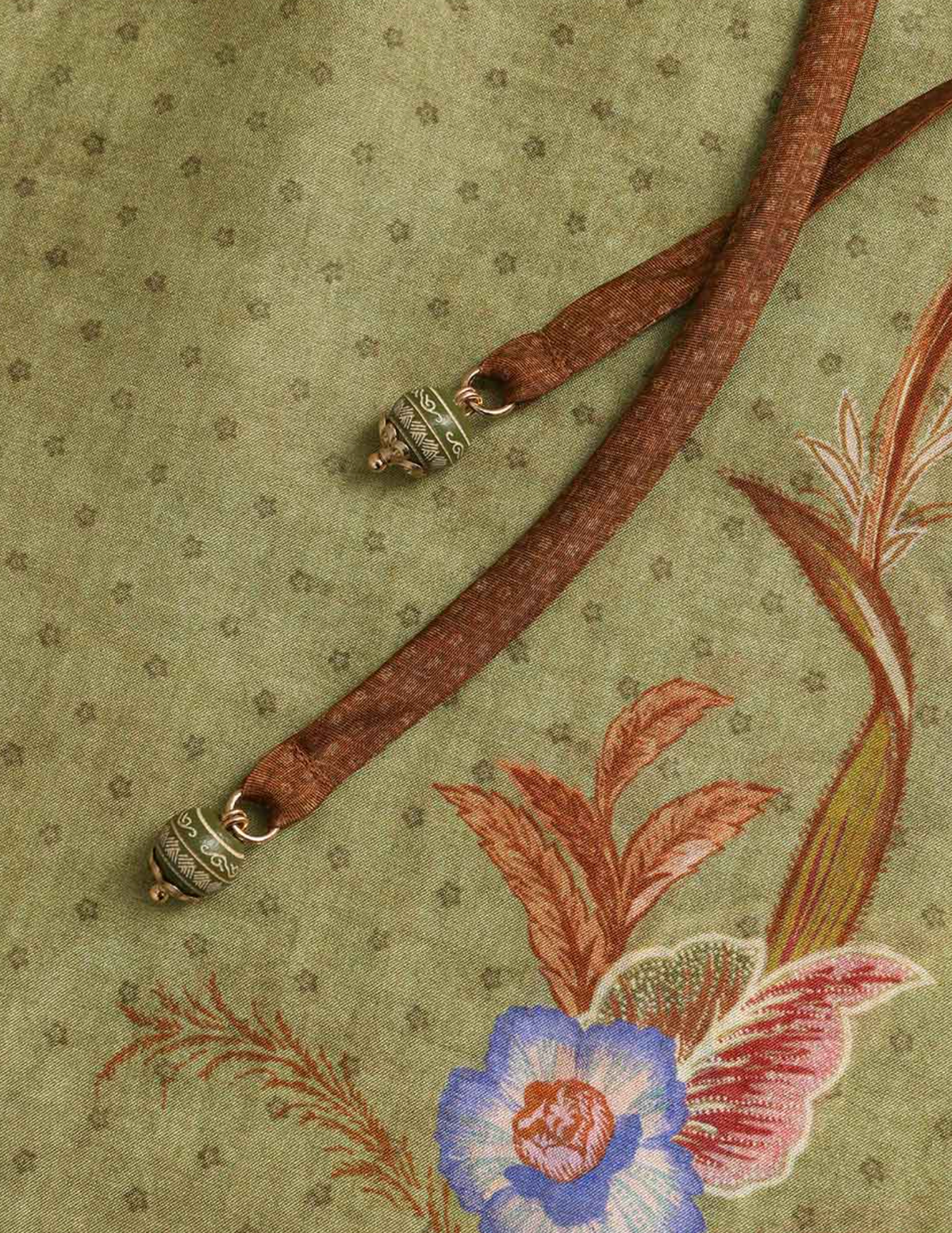 Zimmermann Pant Indra Relaxed Pant, Khaki Scarf Floral Soho-Boutique