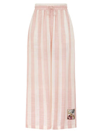 Zimmermann Pants Acacia Wide Leg Pant, Pink/Cream Stripe Soho-Boutique