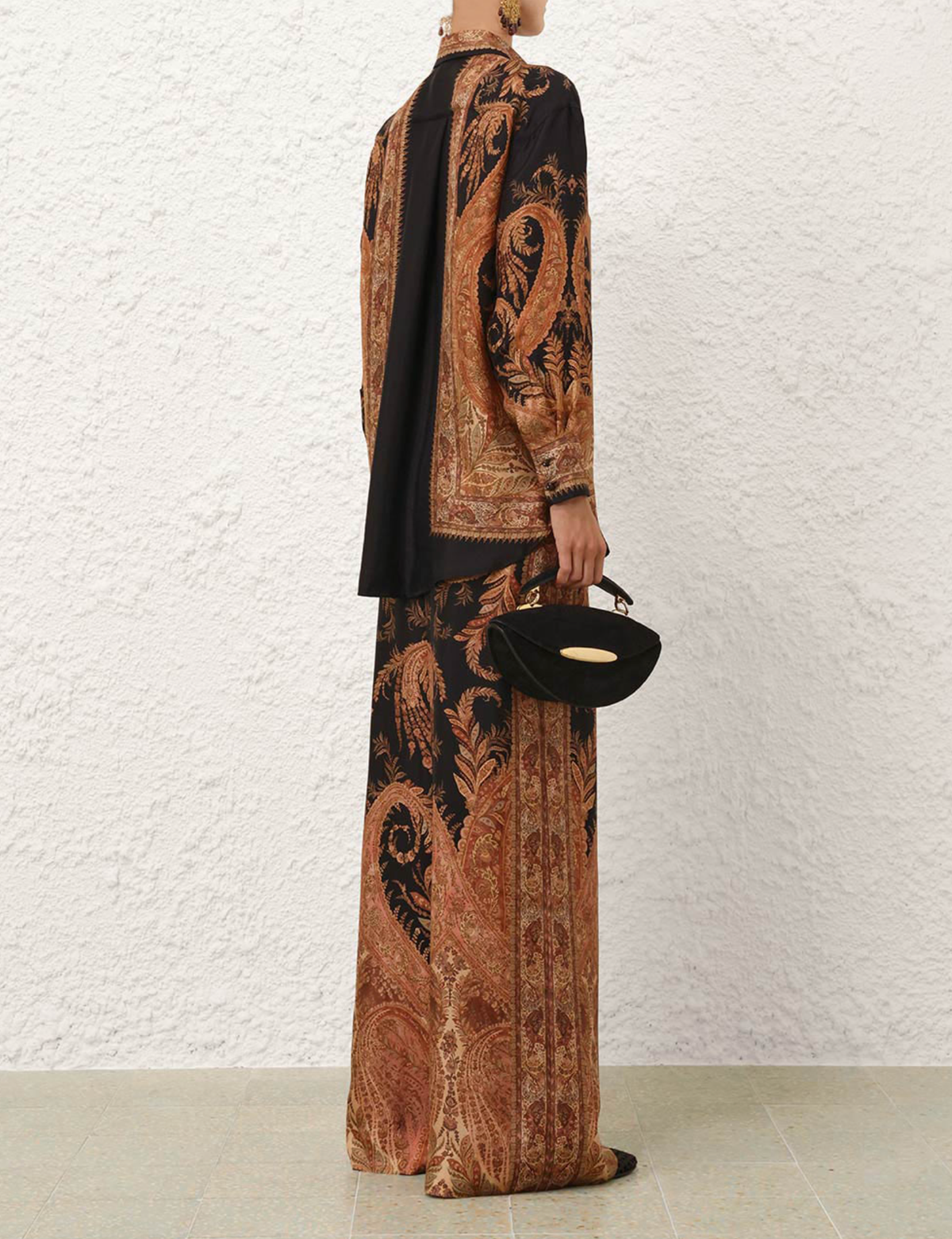 Zimmermann Shirt Hypnotic Relaxed Shirt, Black Paisley Soho-Boutique