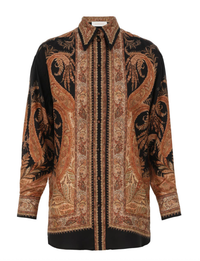 Zimmermann Shirt Hypnotic Relaxed Shirt, Black Paisley Soho-Boutique