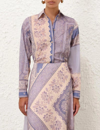 Zimmermann Shirt Lucky Relaxed Shirt, Blue Bandana Soho-Boutique