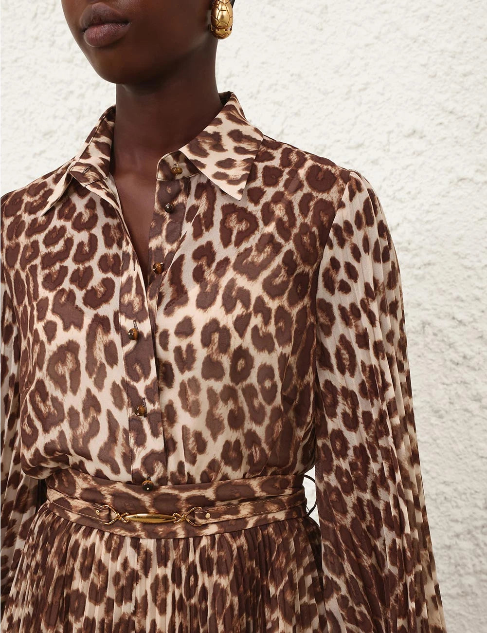 Zimmermann Shirt Sunray Collared Shirt, Leopard Soho-Boutique
