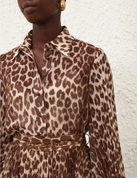 Zimmermann Shirt Sunray Collared Shirt, Leopard Soho-Boutique