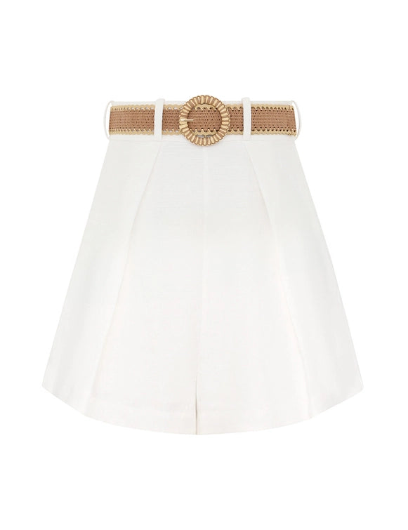 Zimmermann Shorts Acacia Tuck Short, Ivory Soho-Boutique