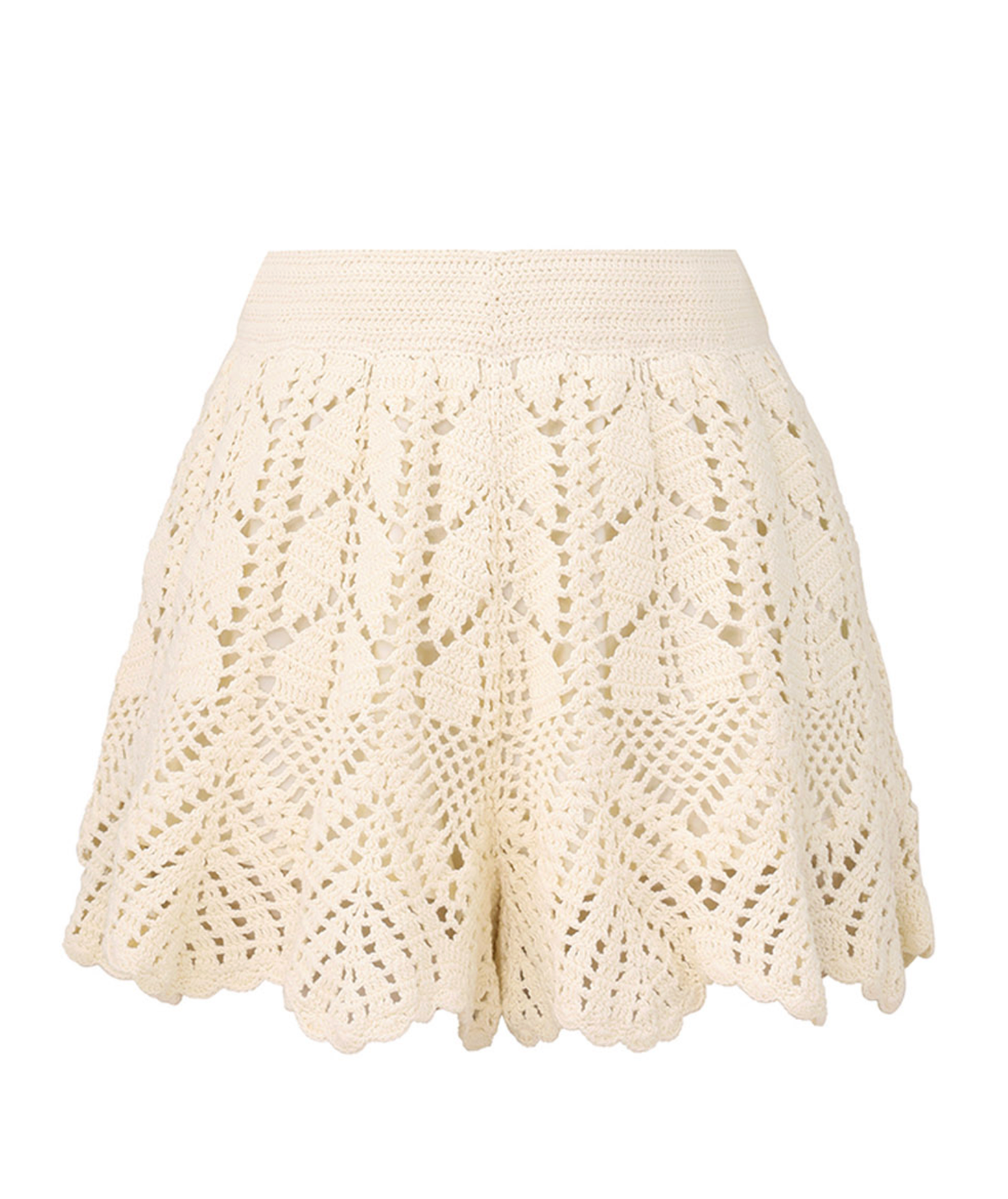 Zimmermann Shorts Awaken Lace Crochet Short, Cream Soho-Boutique