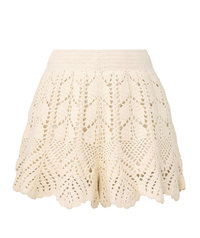 Zimmermann Shorts Awaken Lace Crochet Short, Cream Soho-Boutique