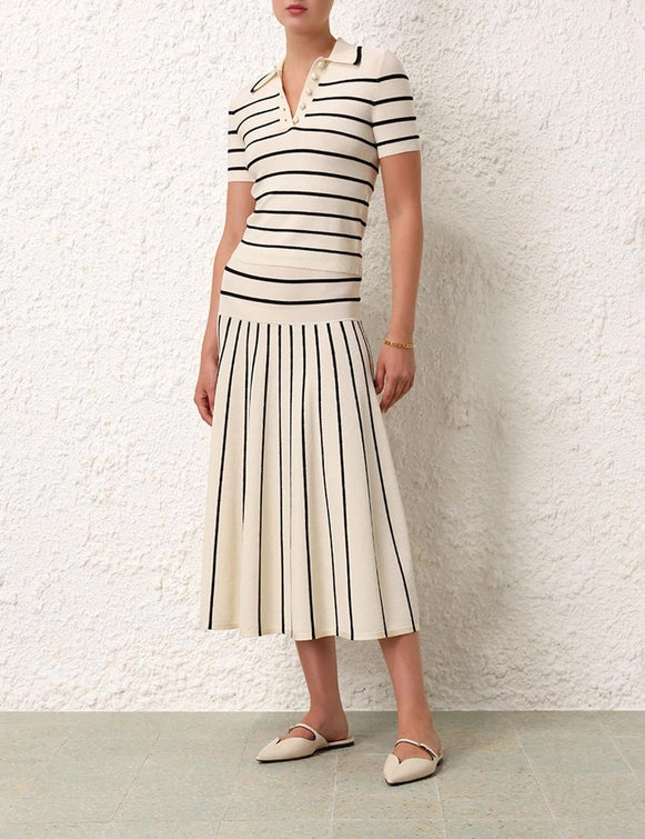 Zimmermann Skirt Matchmaker Knit Stripe Skirt Soho-Boutique