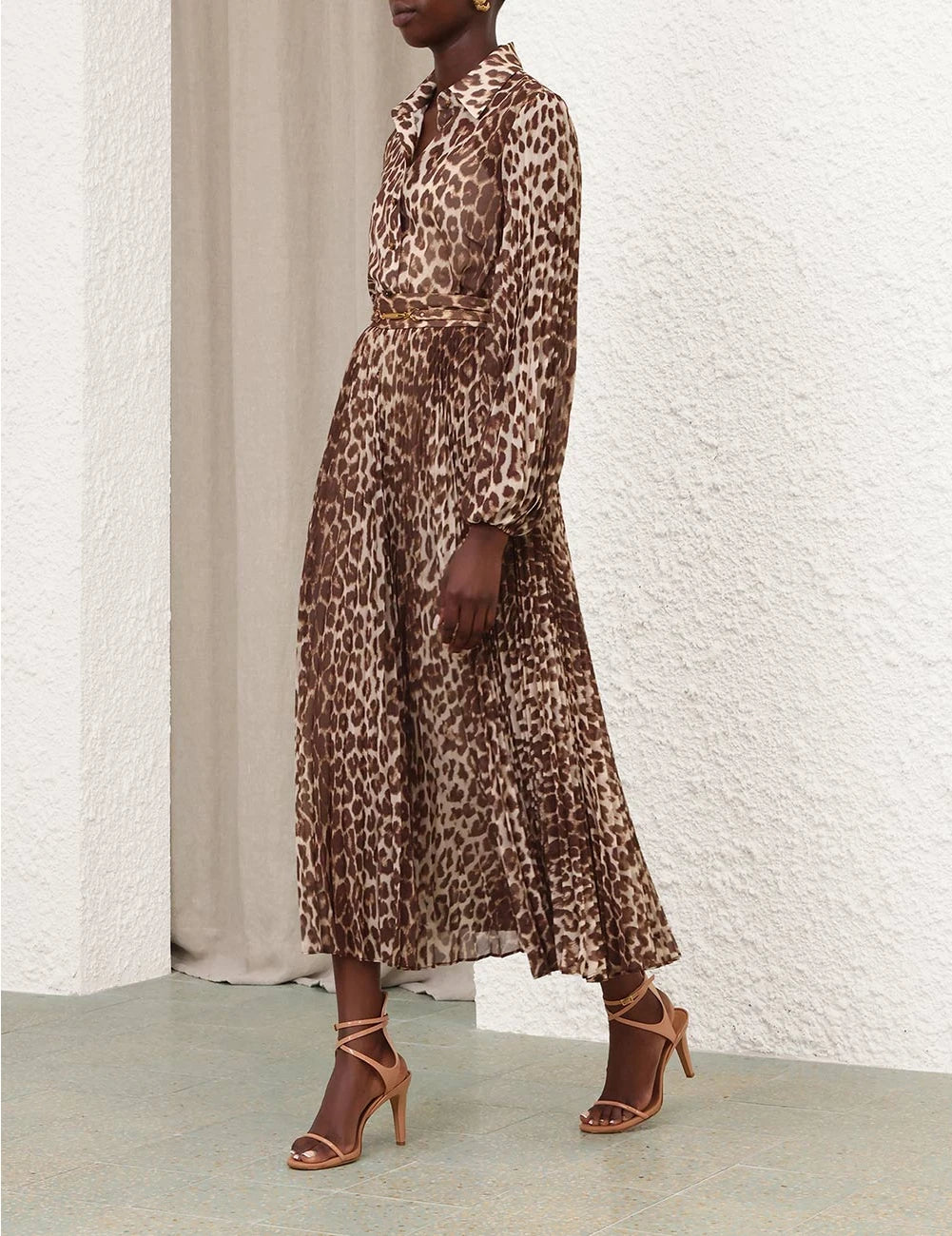 Zimmermann Skirt Sunray Pleated Skirt, Leopard Soho-Boutique