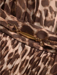 Zimmermann Skirt Sunray Pleated Skirt, Leopard Soho-Boutique