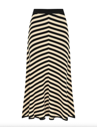 Zimmermann Skirt Valiant Deco Stripe Midi Skirt, Black and Cream Soho-Boutique
