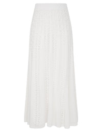 Zimmermann Skirt Wylie Flared Knit Skirt, Ivory Soho-Boutique