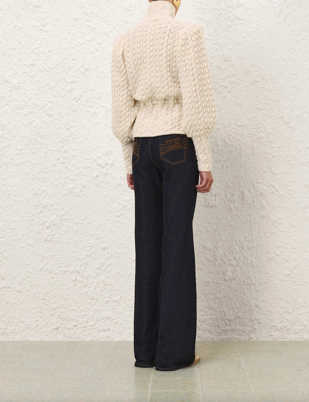Zimmermann Sweater Valiant Wool Bauble Sweater, Cream Soho-Boutique