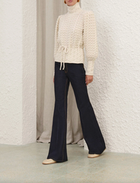 Zimmermann Sweater Valiant Wool Bauble Sweater, Cream Soho-Boutique