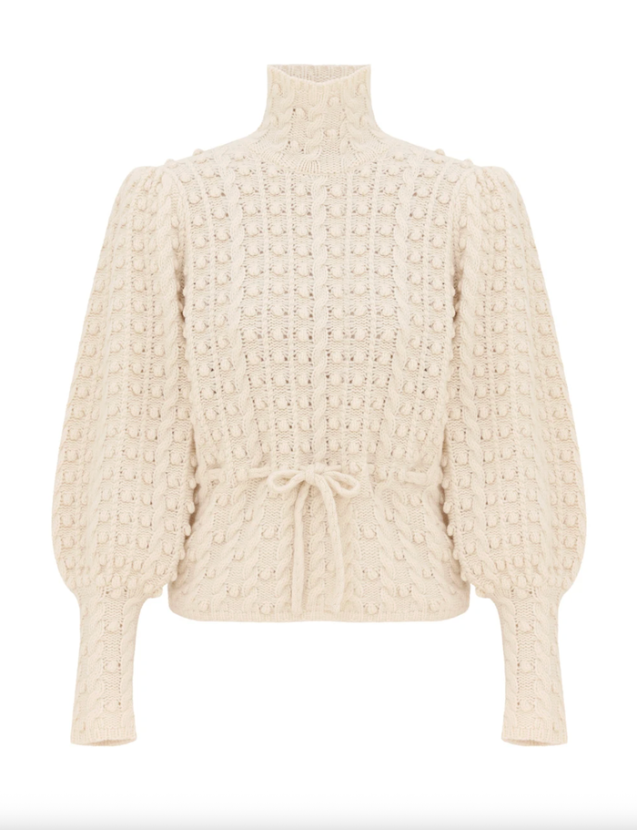 Zimmermann Sweater Valiant Wool Bauble Sweater, Cream Soho-Boutique