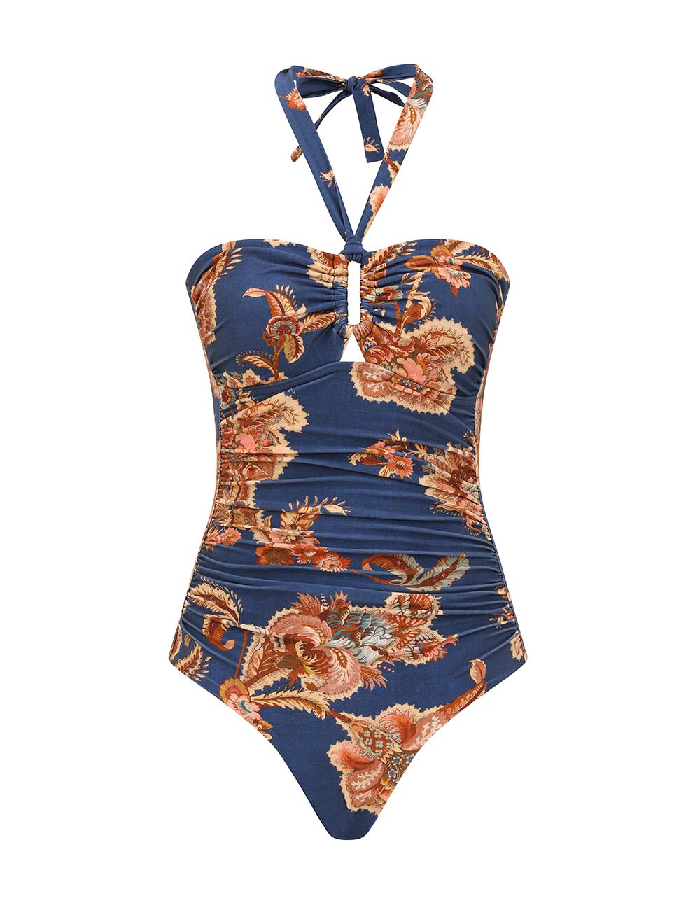 Zimmermann Swim Aster Wide Link 1PC, Navy Jacobean Soho-Boutique
