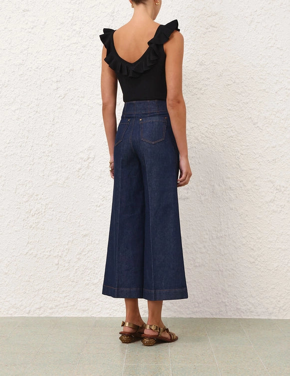 Zimmermann Top Awaken Frill Top, Black Soho-Boutique