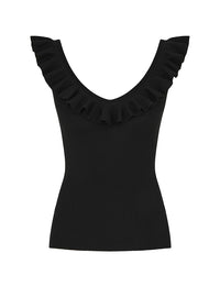 Zimmermann Top Awaken Frill Top, Black Soho-Boutique