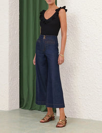 Zimmermann Top Awaken Frill Top, Black Soho-Boutique