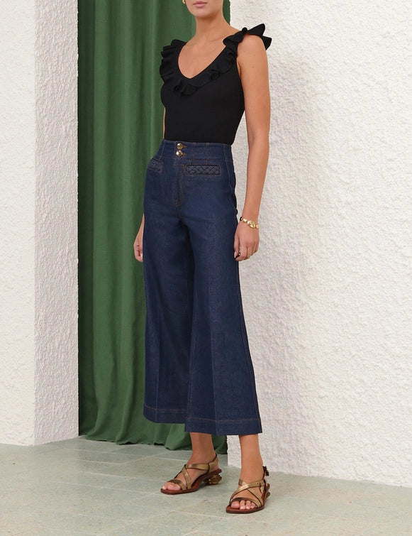 Zimmermann Top Awaken Frill Top, Black Soho-Boutique