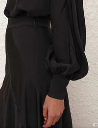 Zimmermann Top Bias Blouse, Black Soho-Boutique
