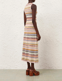 Zimmermann Top Luna Mouline Racer Tank, Multi Stripe Soho-Boutique