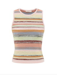 Zimmermann Top Luna Mouline Racer Tank, Multi Stripe Soho-Boutique