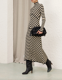 Zimmermann Top Valiant Deco Stripe Top, Black and Cream Soho-Boutique