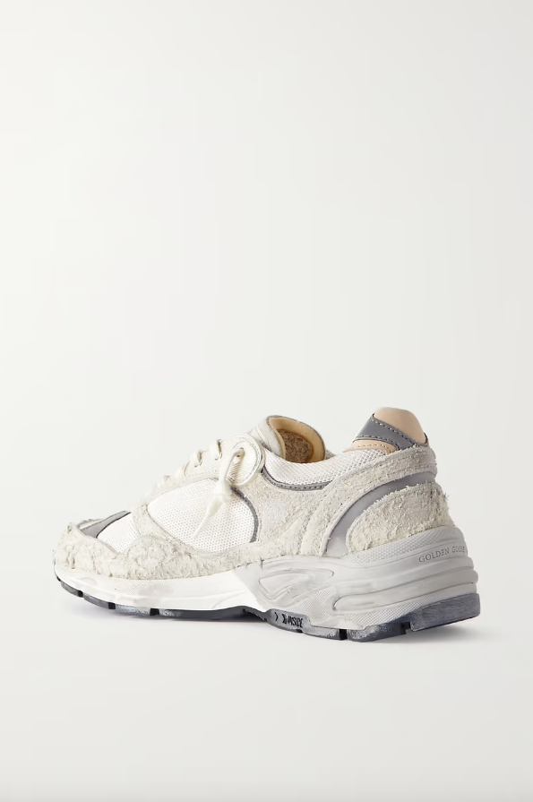 Golden Goose Deluxe Brand Sneakers Dad Star Net, White Silver Soho-Boutique