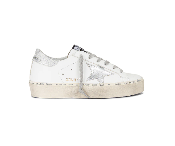 Golden Goose Deluxe Brand Sneakers Hi Star Laminated Silver Star and Heel Soho-Boutique