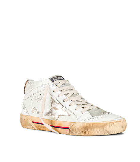 Golden Goose Deluxe Brand Sneakers Mid Star Drummed Cream White Red Leo Soho-Boutique