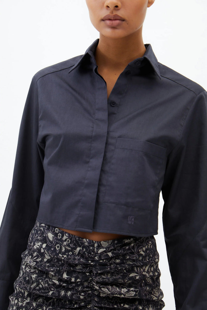 Maria Cher Villamil Gia Short Shirt, Charcoal Soho-Boutique