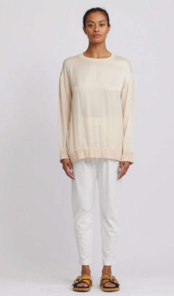 Raquel Allegra Top Drop Shoulder Sweatshirt, Shell Soho-Boutique