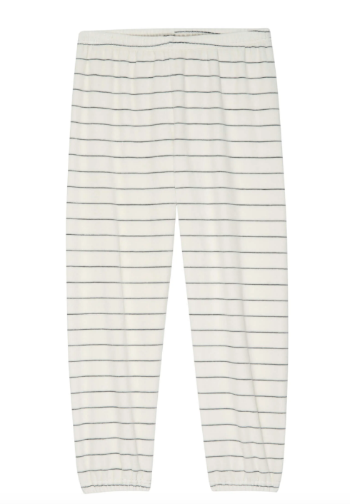 The Great Sweatpants The Velour Sweatpant, Ivory Pin Stripe Soho-Boutique