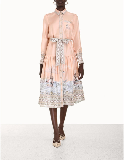 Zimmermann Dress High Tide Shirt Midi Dress, Odyssey Soho-Boutique